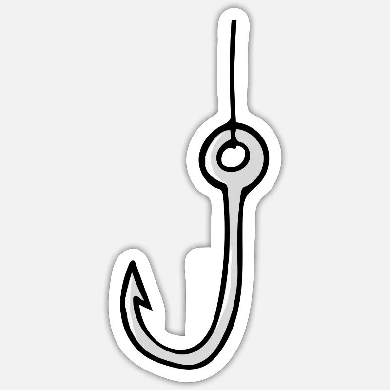 hameçon - Sticker taille S (10 x 10 cm) - blanc mat
