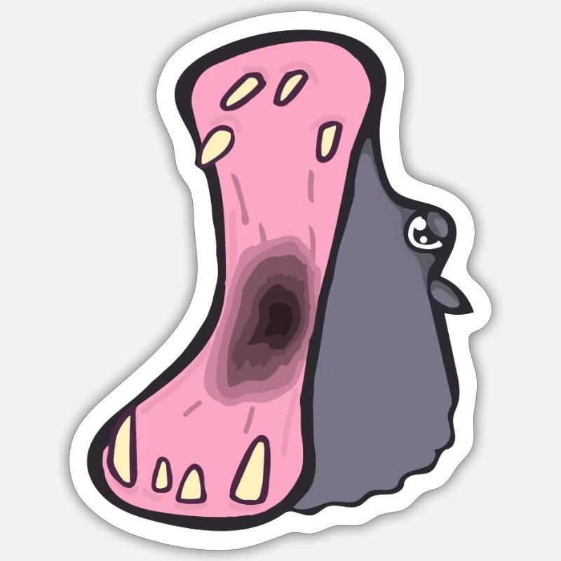 hippopotame - Sticker taille S (10 x 10 cm) - blanc mat