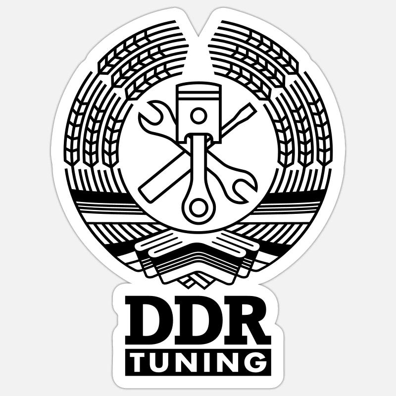 DDR Tuning Blason 1c - Sticker taille S (10 x 10 cm) - blanc mat
