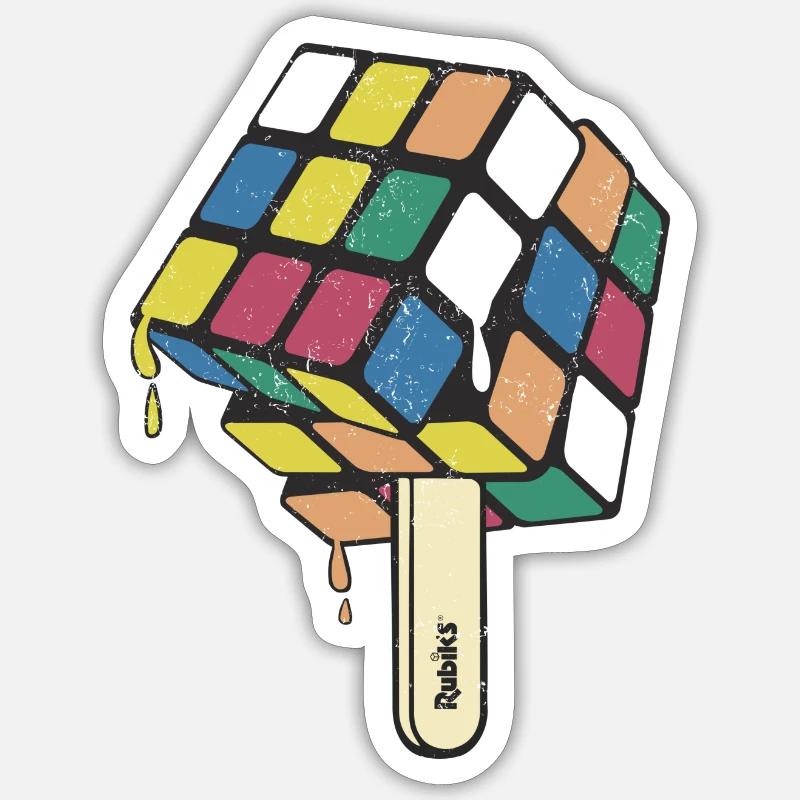 Rubik's Cube Bâtonnet Glacé Sticker taille S (10 x 10 cm)