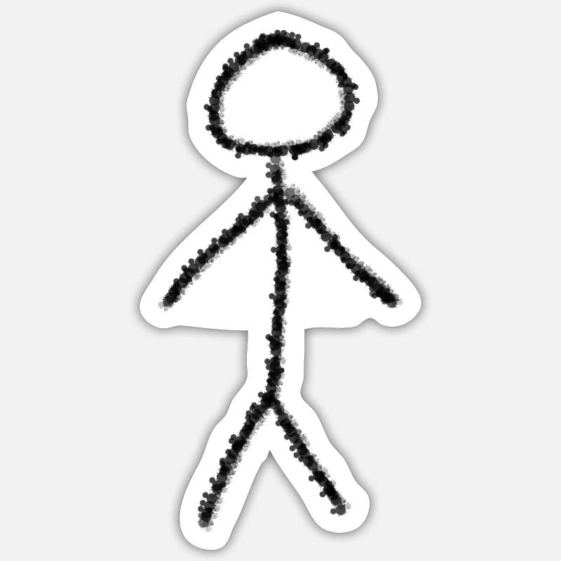 chiffre bâton - Sticker taille S (10 x 10 cm) - blanc mat