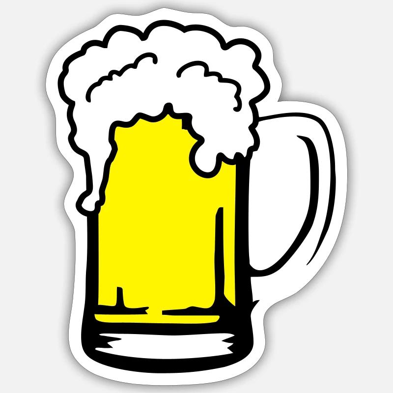 Bier mit Schaum, Bierkrug Sticker Größe S (10 x 10 cm)