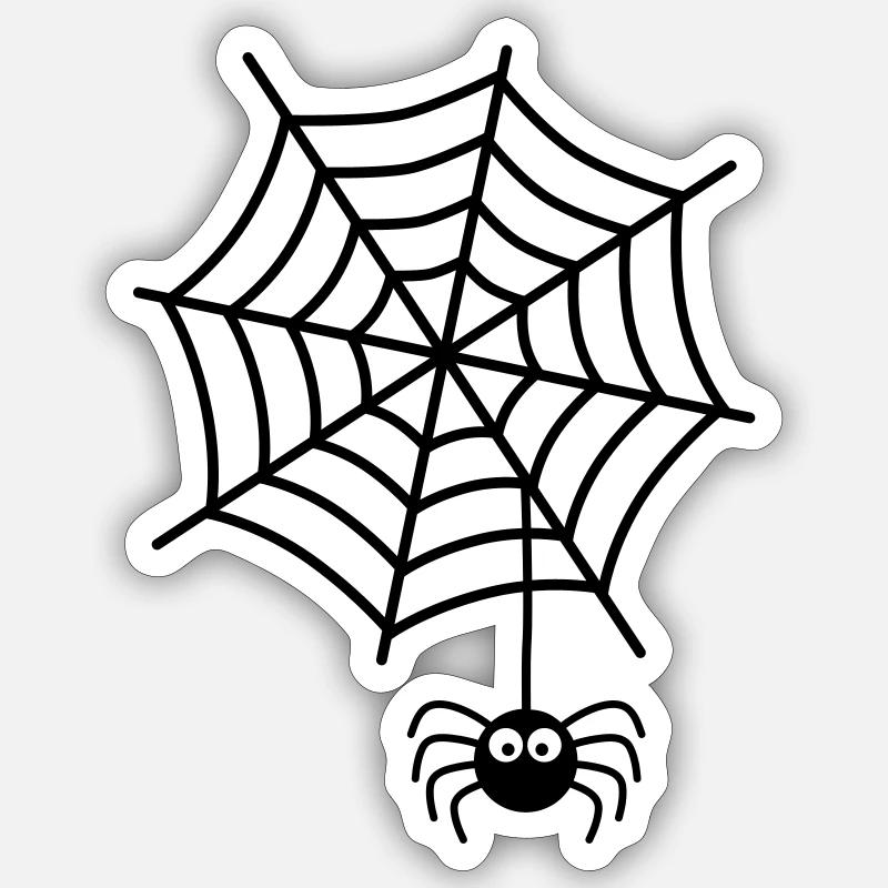 Spiderweb Spider - Sticker size S (10 x 10 cm) - white matte