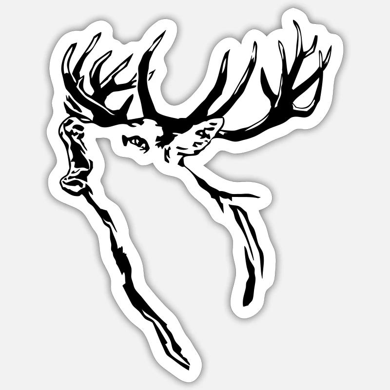 Hirsch - Deer Sticker Größe S (10 x 10 cm)