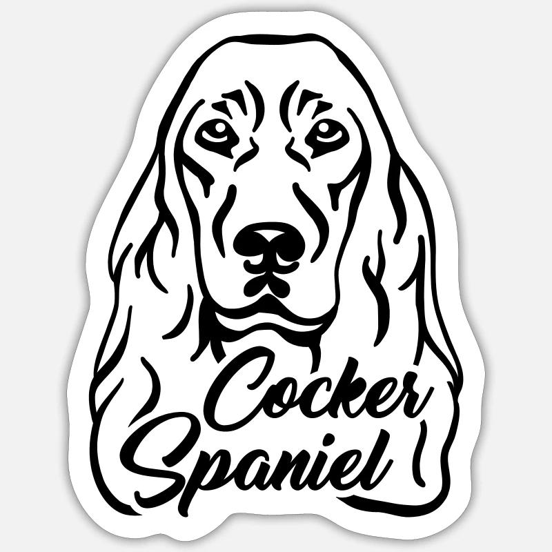 Cocker Spaniel - Sticker taille S (10 x 10 cm) - blanc mat