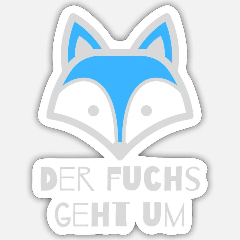 Le renard marche - Sticker taille S (10 x 10 cm) - blanc mat