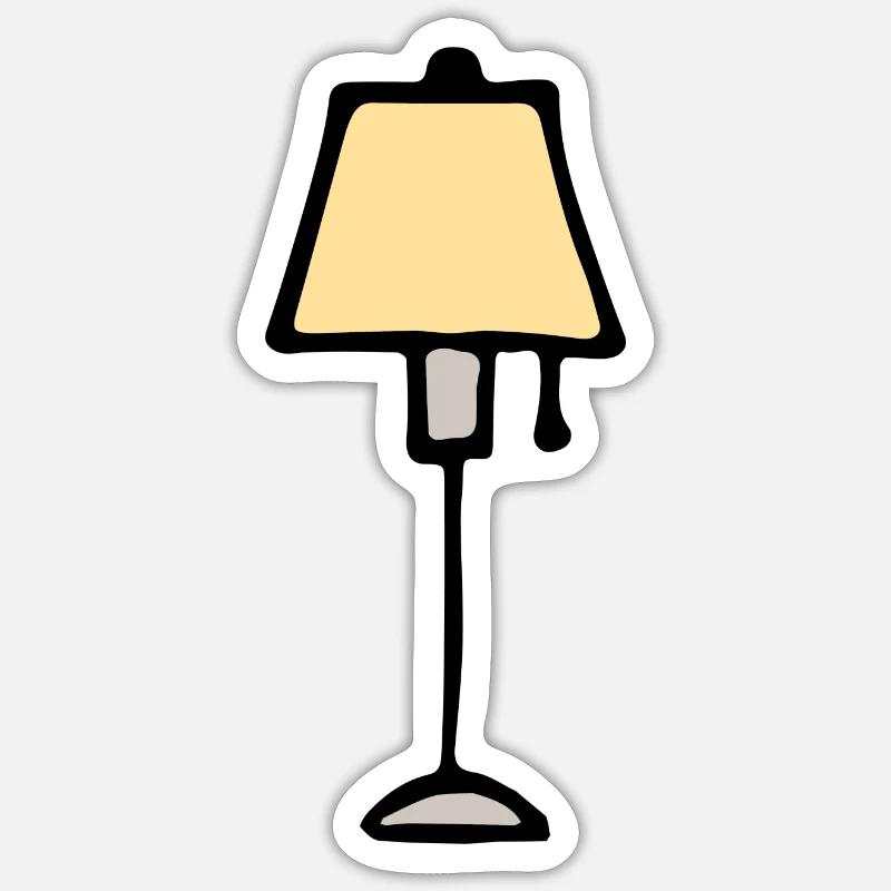 lampe - Sticker taille S (10 x 10 cm) - blanc mat