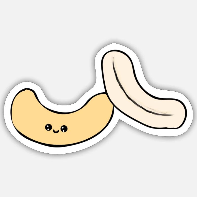 noix de cajou - Sticker taille S (10 x 10 cm) - blanc mat