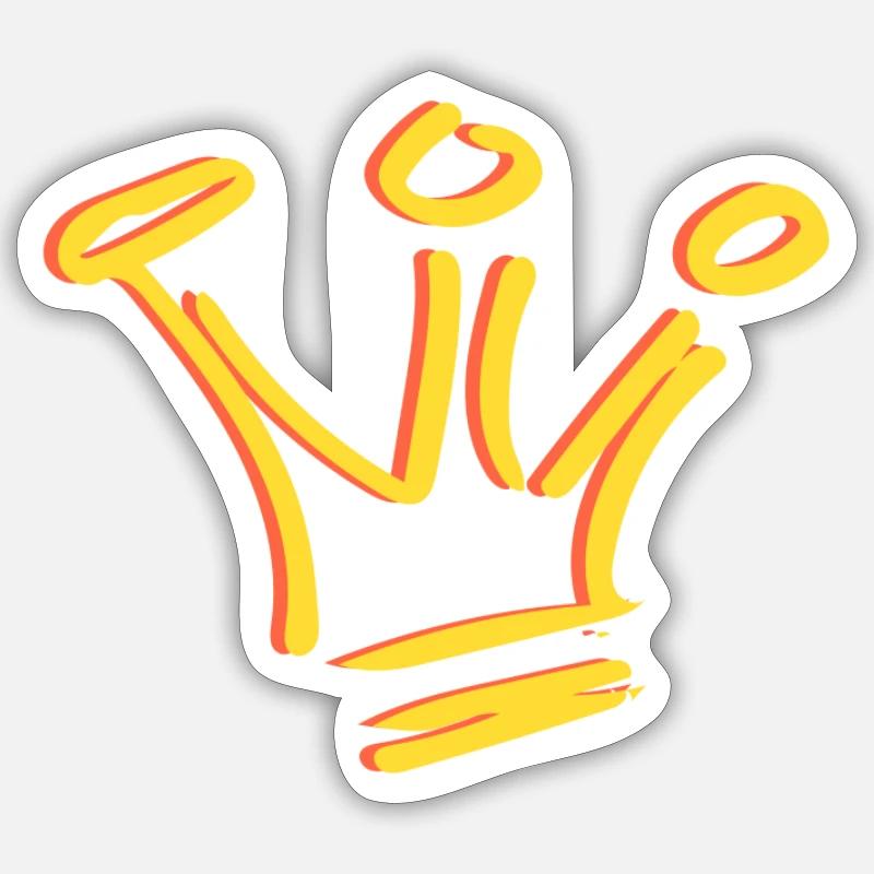 Krone - Sticker Größe S (10 x 10 cm) - Mattweiß