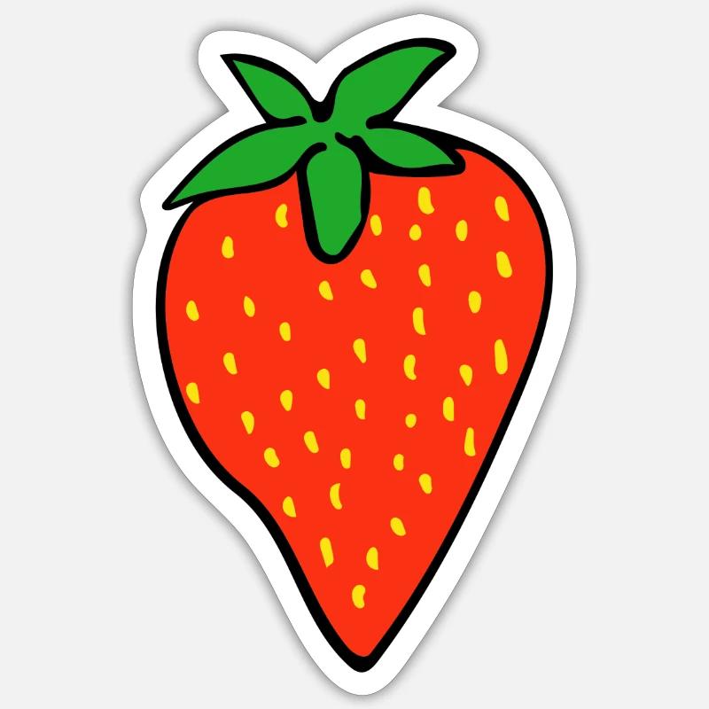 Erdbeere - Sticker Größe S (10 x 10 cm) - Mattweiß