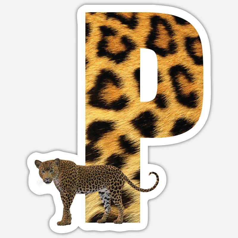 leopard p - Sticker Größe S (10 x 10 cm) - Mattweiß