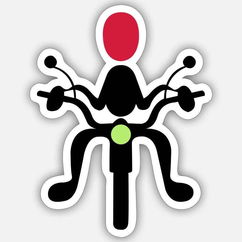 Motorradfahrer Sticker Größe S (10 x 10 cm)