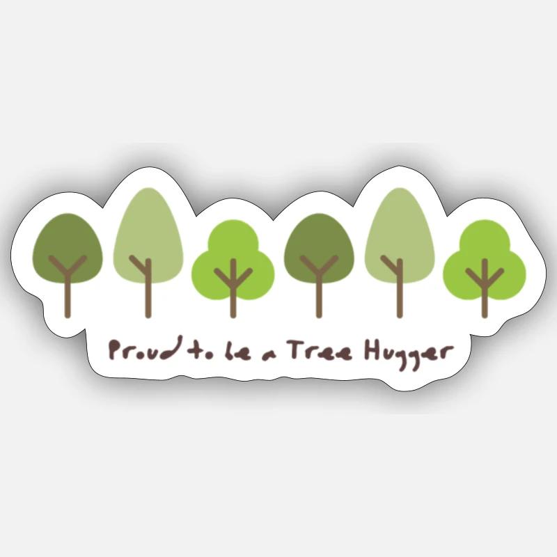 Tree Hugger - Sticker taille S (10 x 10 cm) - blanc mat