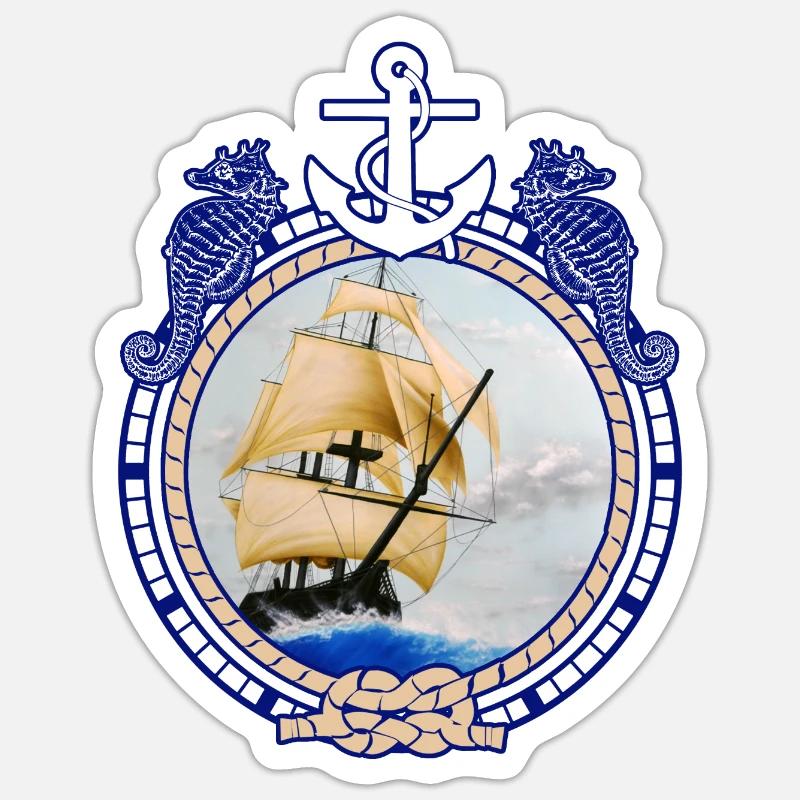 Seafaring - Sticker taille S (10 x 10 cm) - blanc mat