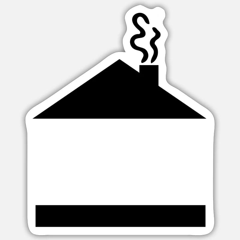 House - insert your text - Sticker size S (10 x 10 cm) - white matte