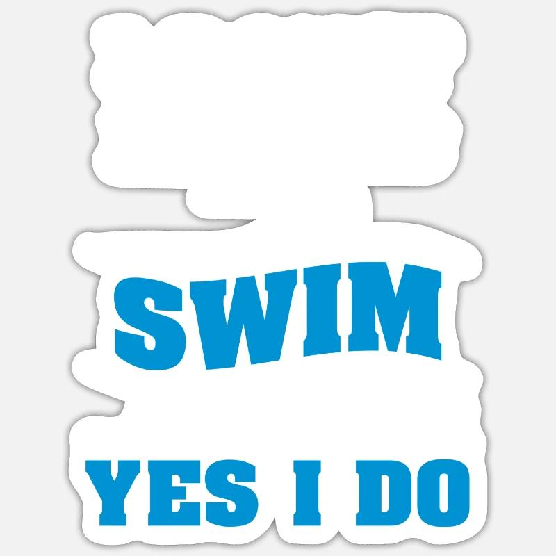 Natation - Sticker taille S (10 x 10 cm) - blanc mat