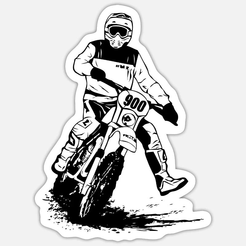 Enduro - Sticker taille S (10 x 10 cm) - blanc mat