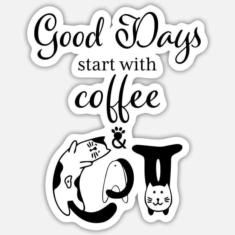 Amant de chat - Sticker taille S (10 x 10 cm) - blanc mat
