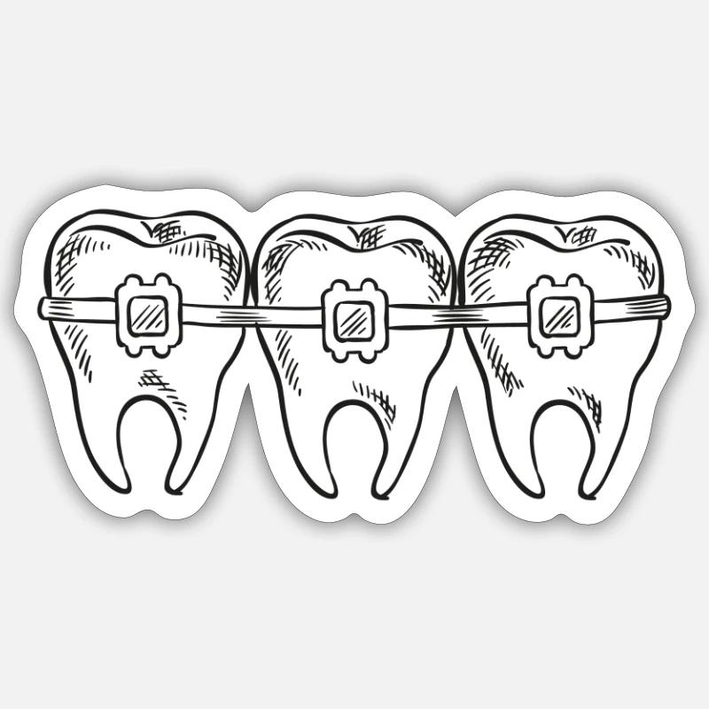 Brackets fixed clasp - Sticker size S (10 x 10 cm) - white matte