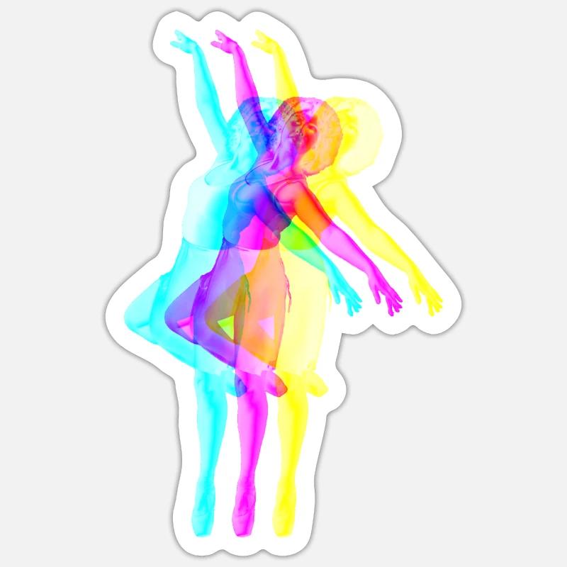 Danseuse aux cheveux bouclés Sticker taille S (10 x 10 cm)