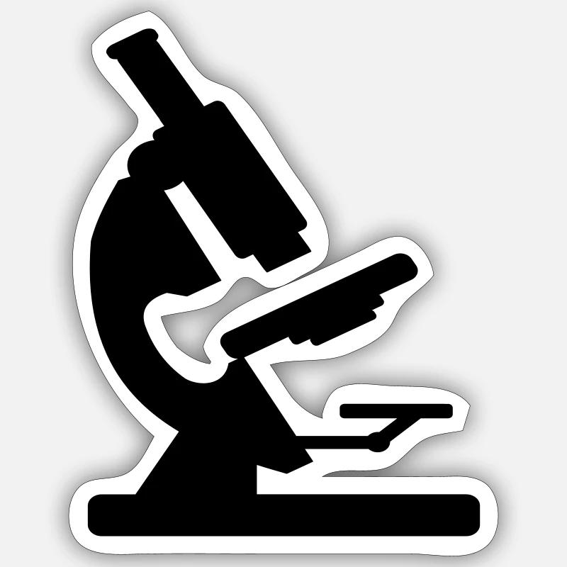 microscope - Sticker taille S (10 x 10 cm) - blanc mat