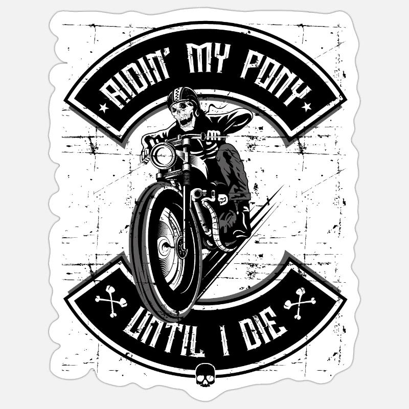 MOTORCYCLE BIKER CHOPPER - Sticker size S (10 x 10 cm) - white matte