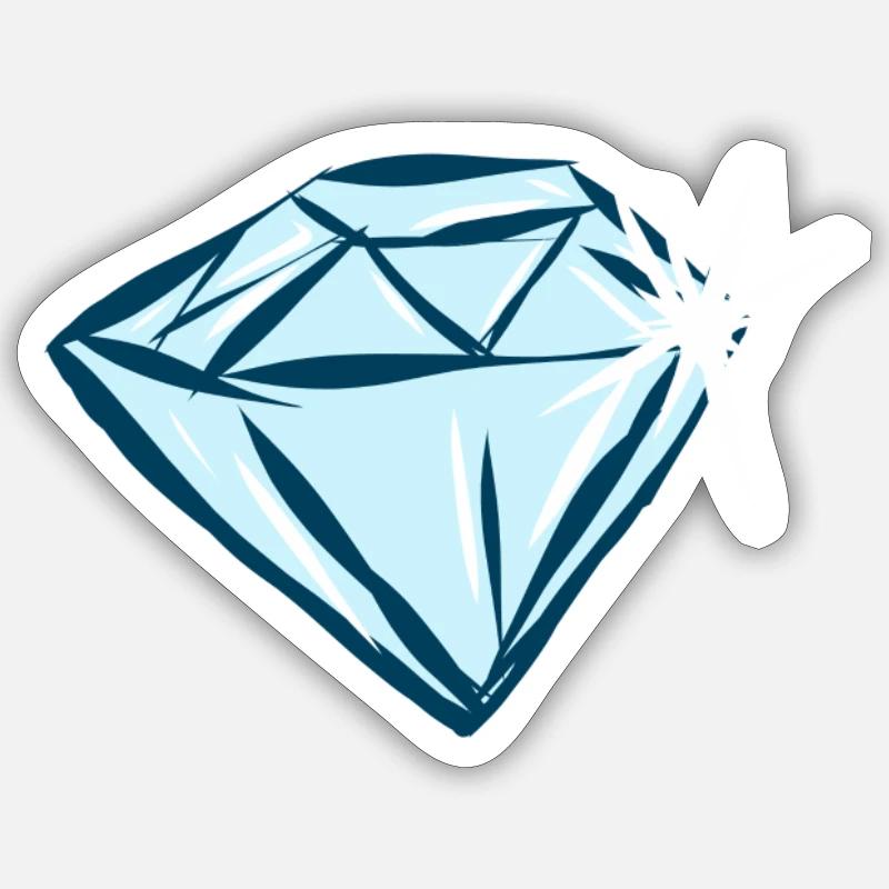 Diamant - Sticker taille S (10 x 10 cm) - blanc mat