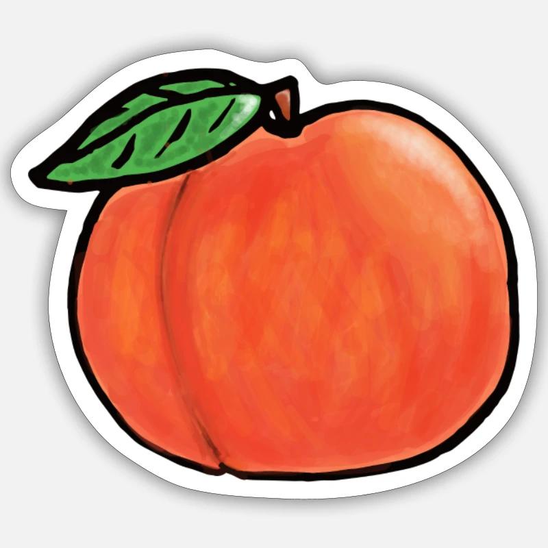 Peach - Sticker size S (10 x 10 cm) - white matte