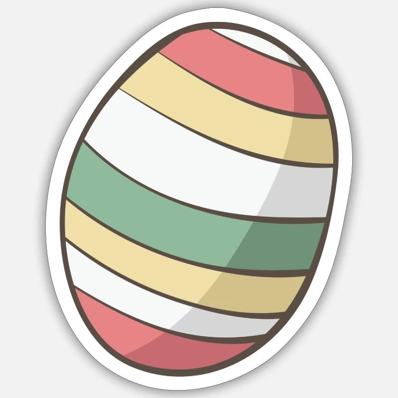 Œuf de Pâques - Sticker taille S (10 x 10 cm) - blanc mat