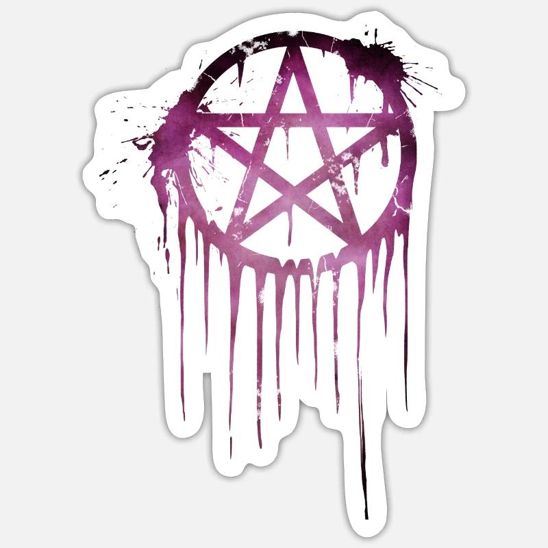 Pentagram Splash 2 - Sticker taille S (10 x 10 cm) - blanc mat