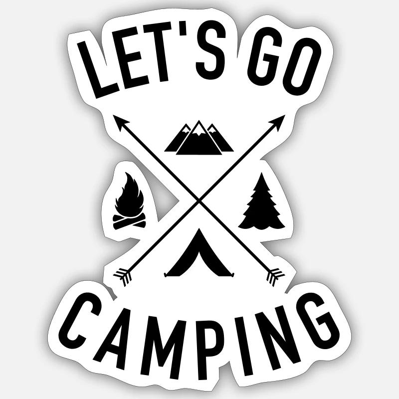 Camping - Sticker Größe S (10 x 10 cm) - Mattweiß