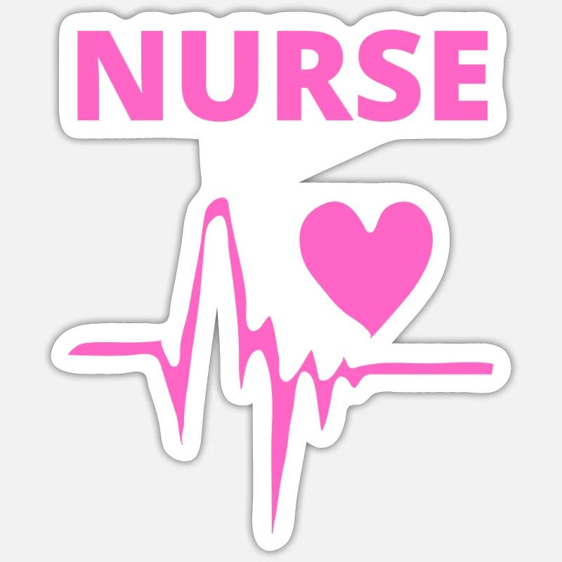 INFIRMIÈRE - Sticker taille S (10 x 10 cm) - blanc mat