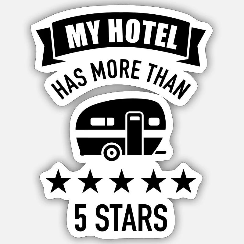 Wohnwagen - Sticker Größe S (10 x 10 cm) - Mattweiß