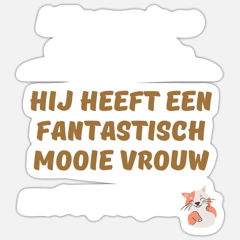 femme avec 2 - Sticker taille S (10 x 10 cm) - blanc mat