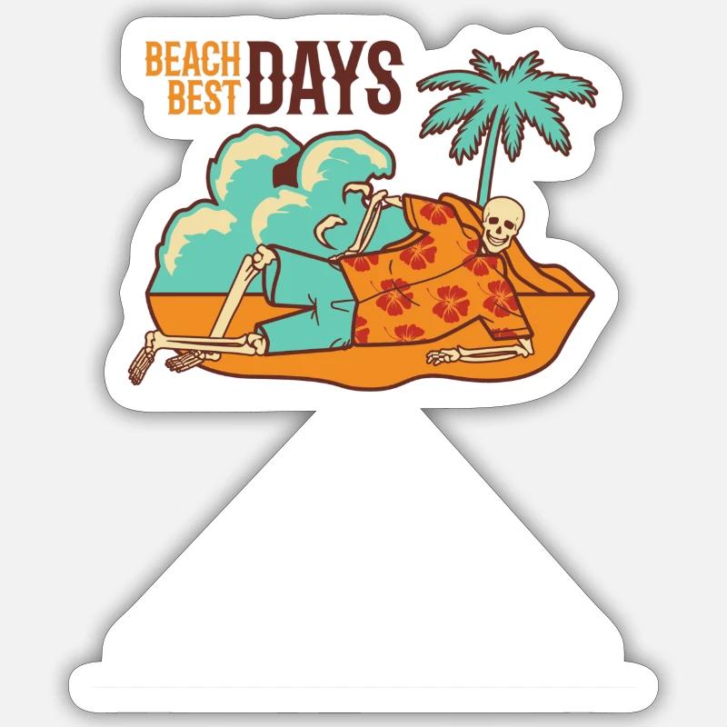 Beach Best Days - Sticker taille S (10 x 10 cm) - blanc mat
