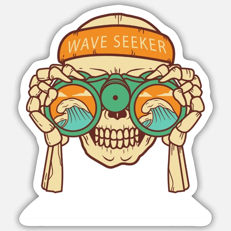Wave Seeker - Sticker taille S (10 x 10 cm) - blanc mat