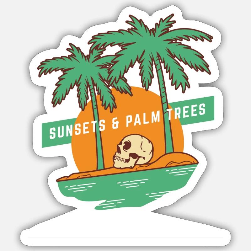 Sunsets & Palm trees Sticker size S (10 x 10 cm)