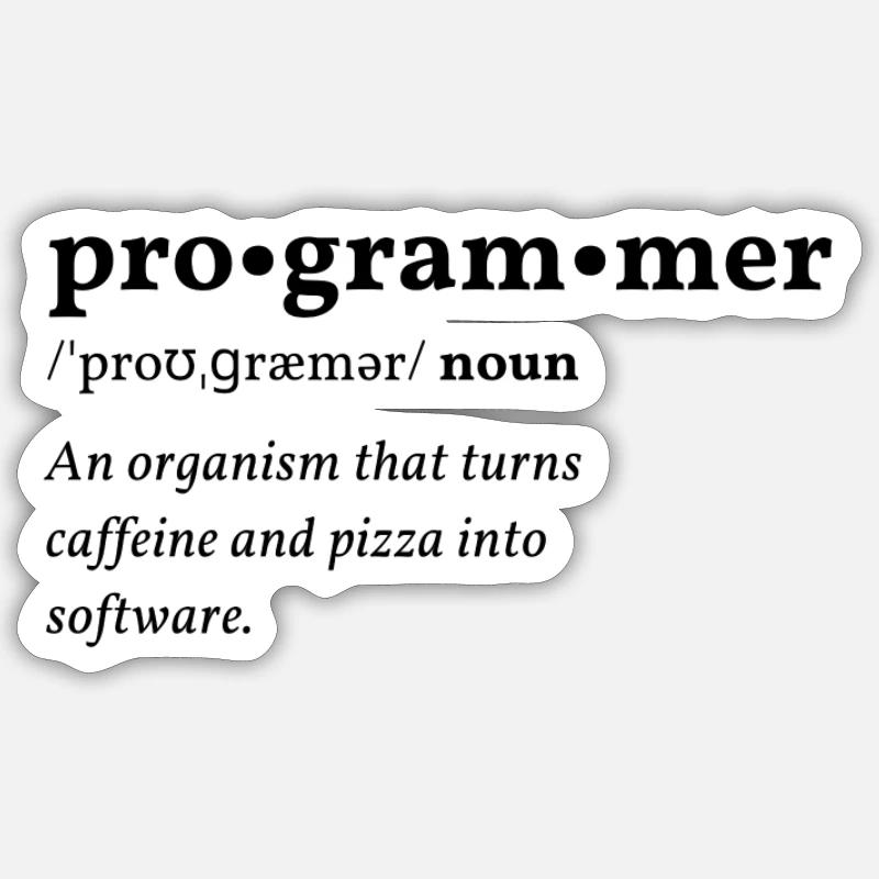 Programmerer (programmerer) Clean Edition - Sticker størrelse S (10 x 10 cm) - mat hvid
