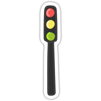 Feux de signalisation - Sticker taille S (10 x 10 cm) - blanc mat - Devant