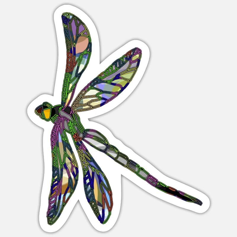 Libellule - Sticker taille S (10 x 10 cm) - blanc mat