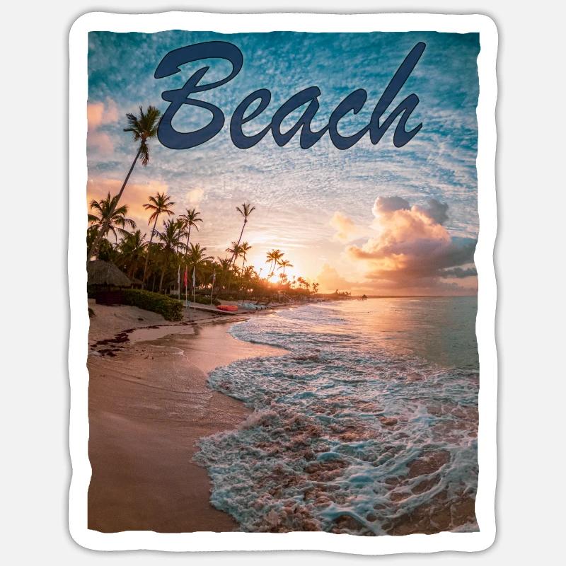Beach - Sticker Größe S (10 x 10 cm) - Mattweiß