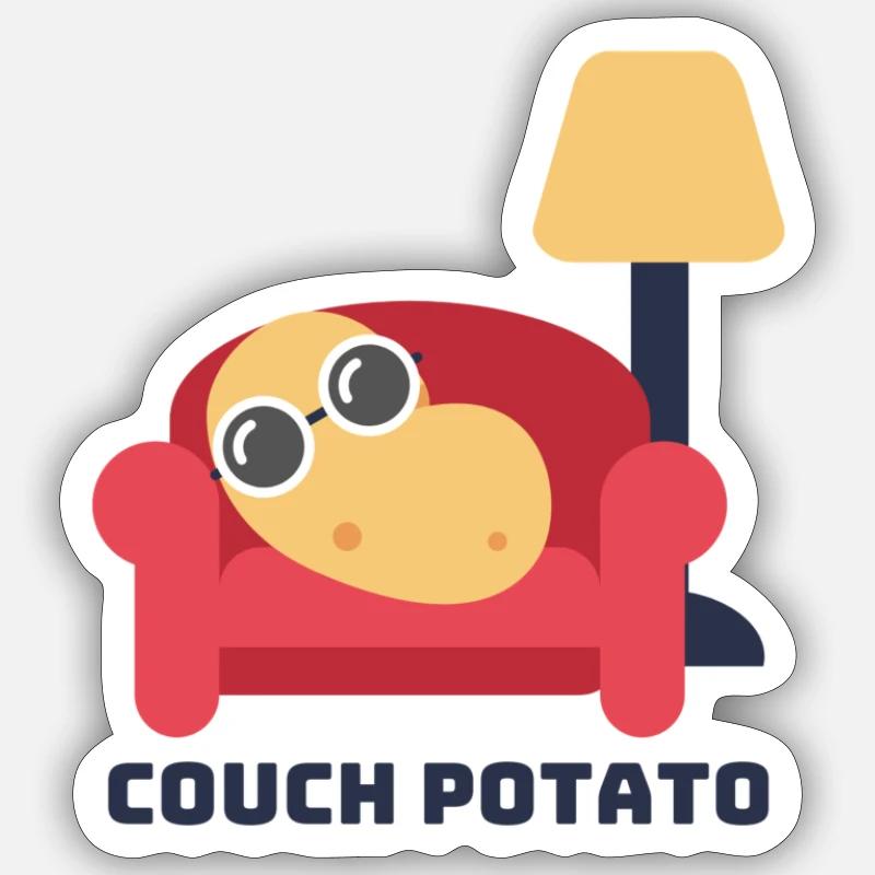 Patate de sofa - Sticker taille S (10 x 10 cm) - blanc mat
