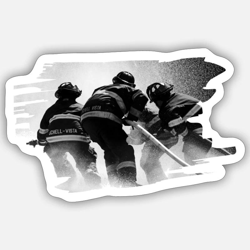 Feuerwehr im Einsatz Sticker Größe S (10 x 10 cm)