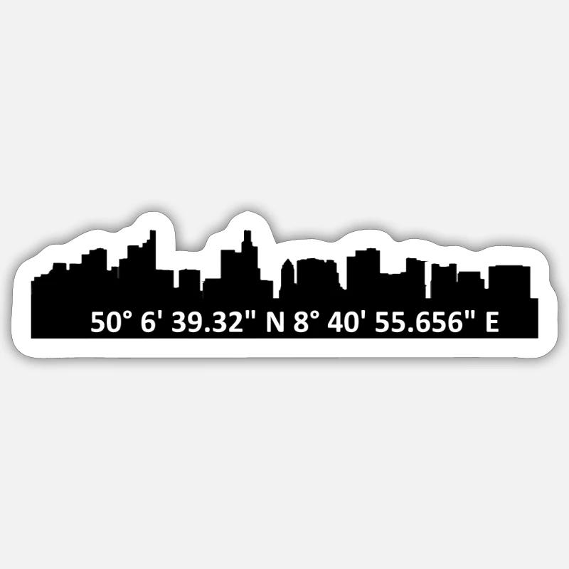 Frankfurt skyline - Sticker size S (10 x 10 cm) - white matte