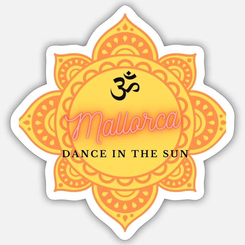 Mallorca dance in the sun - Sticker taille S (10 x 10 cm) - blanc mat