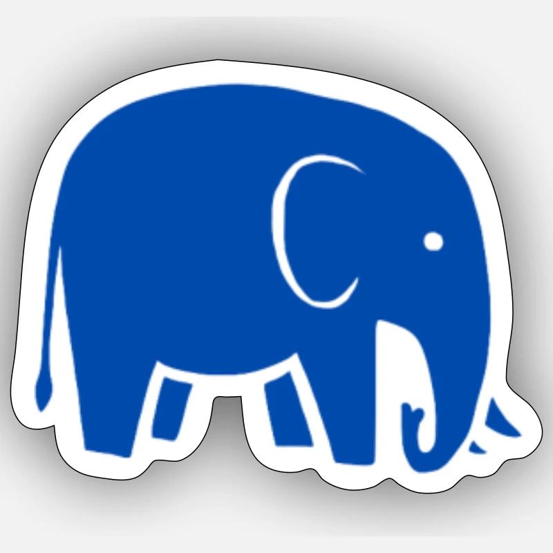 Blue Elephant - blue elephant Sticker size S (10 x 10 cm)