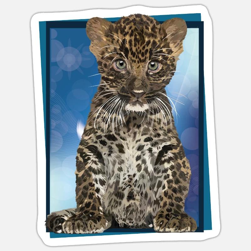 Leopard - Sticker Größe S (10 x 10 cm) - Mattweiß