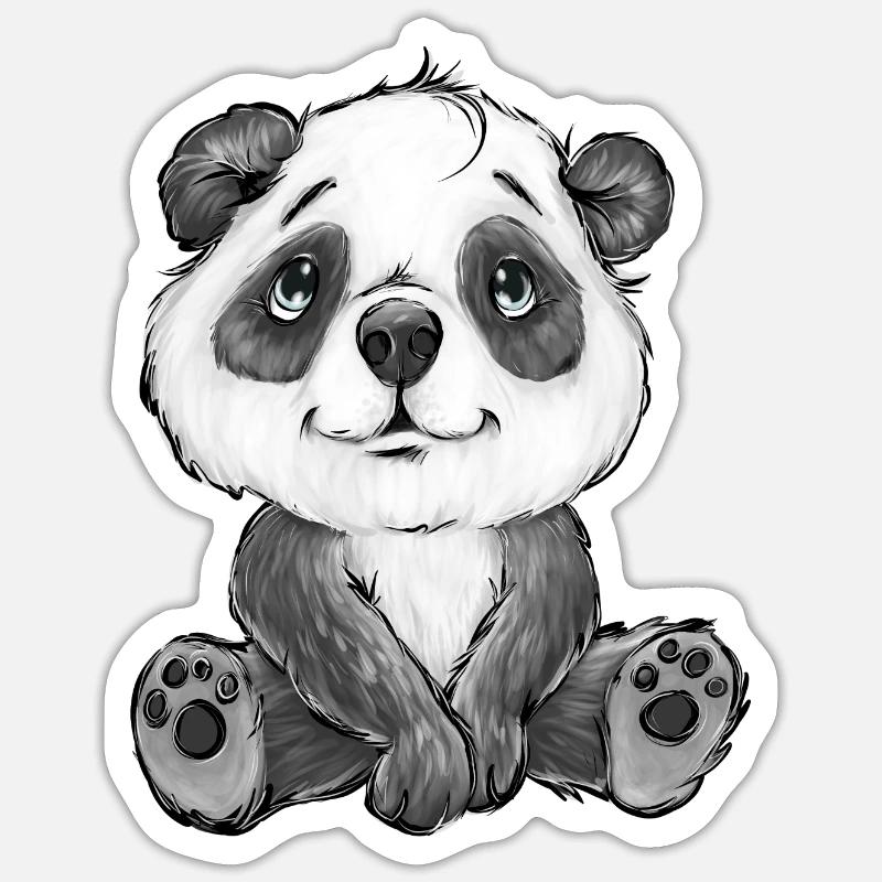 PANDA - Sticker taille S (10 x 10 cm) - blanc mat