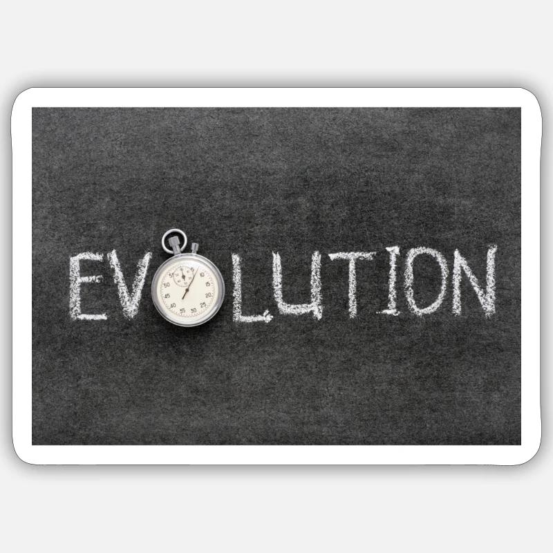 Evolution - Sticker Größe S (10 x 10 cm) - Mattweiß
