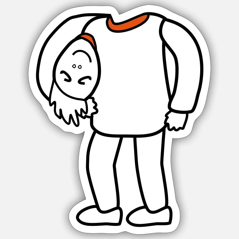 Kopf unterm Arm Sticker Größe S (10 x 10 cm)